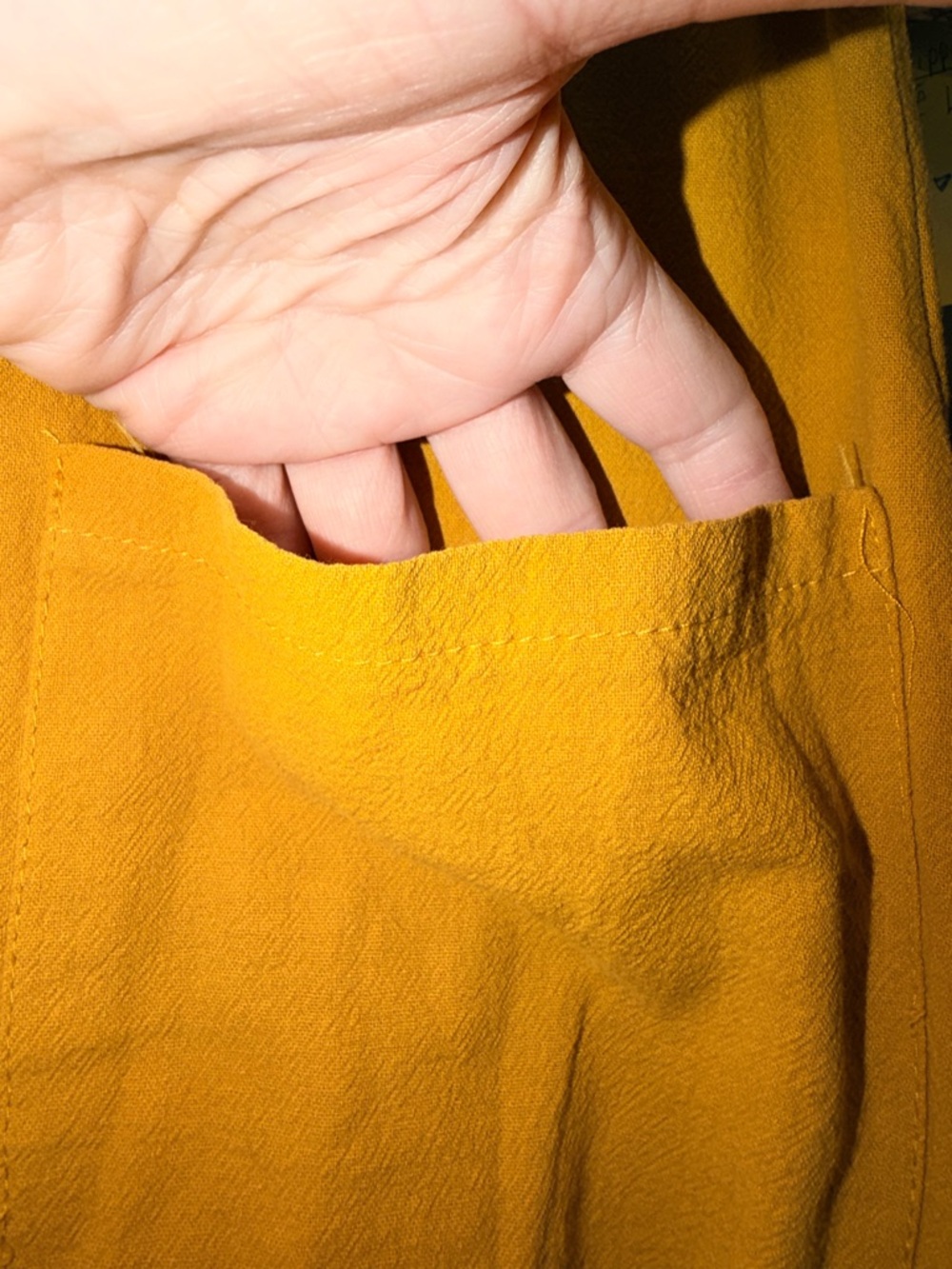 Miss look Mustard Wide-Leg cotton Blend Pants size Sm - Picture 5 of 7